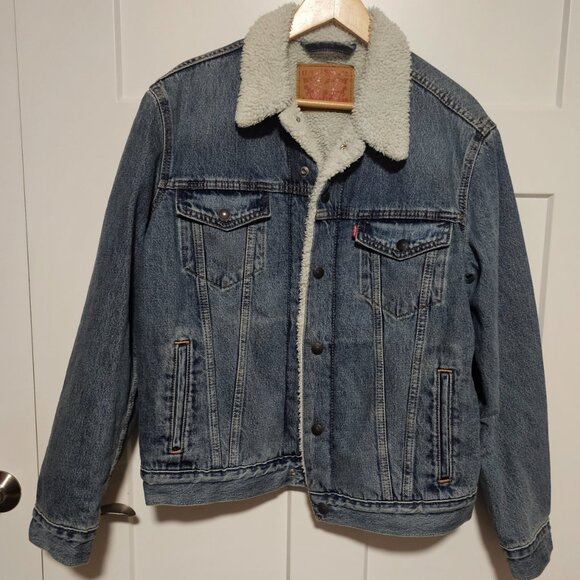 Levi's Men's Sherpa Trucker Jacket Sz Medium - Picture 4 of 6